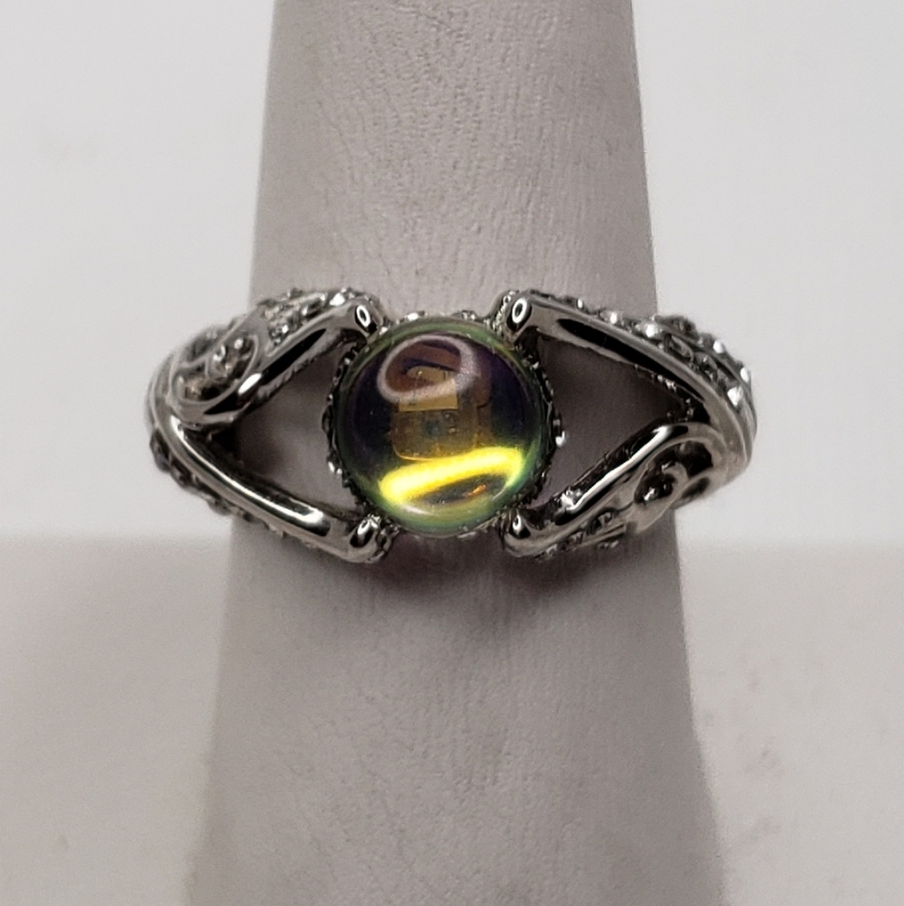 New Stamped 925 Silver Crystal Swan Ring - Picture 3 of 5